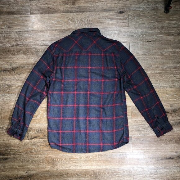 Original Weatherproof Vintage Button Down Mens M Blue Plaid Flannel Pocket Shirt - Picture 2 of 8